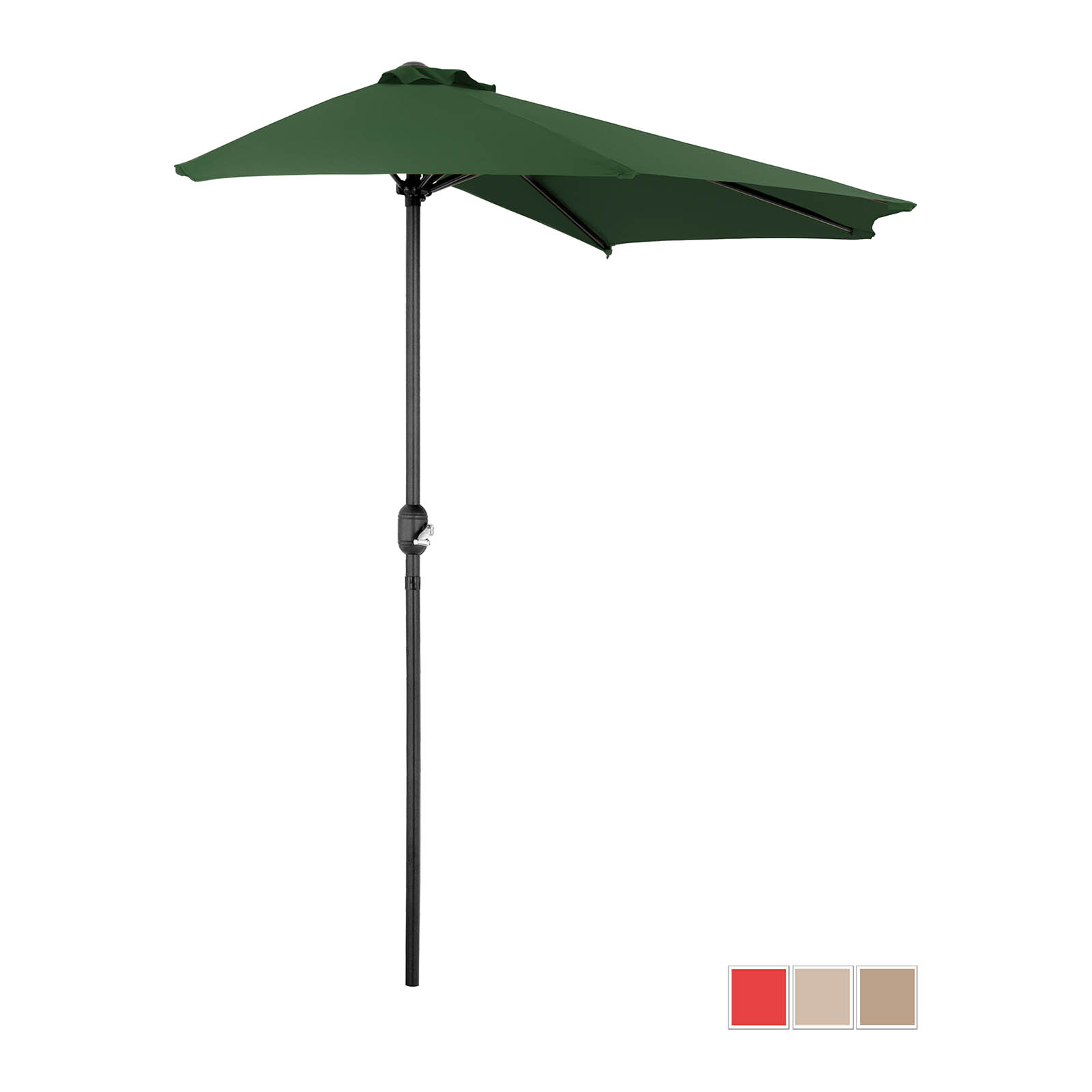 Jumătate de umbrelă - verde - pentagonală - 270 x 135 cm